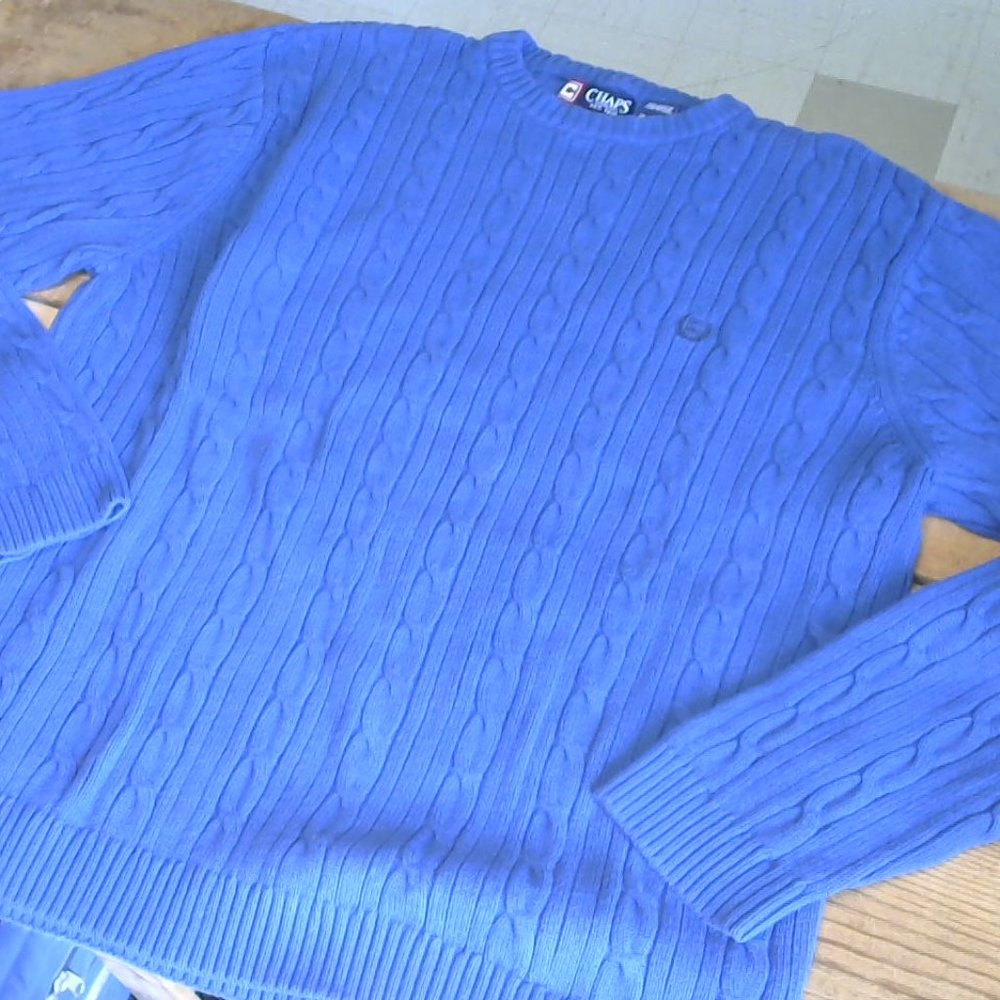 CHAPS Blue Knit Sweater
